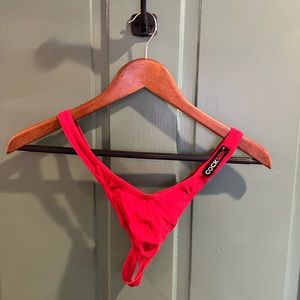 Vintage Authentic Cocksox Red Thong Size XL